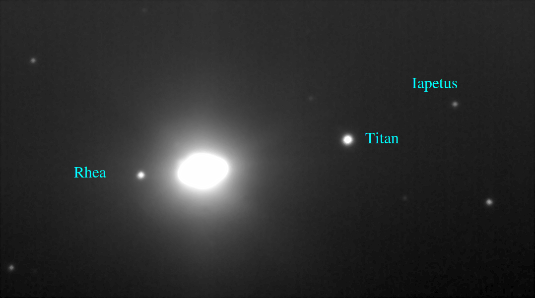 Saturn, Titan, Rhea and Iapetus